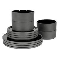 Tafelservice Futuro Schwarz, 12-teilig - Schwarz, Trend, Keramik (39/34/34null) - Connubia 