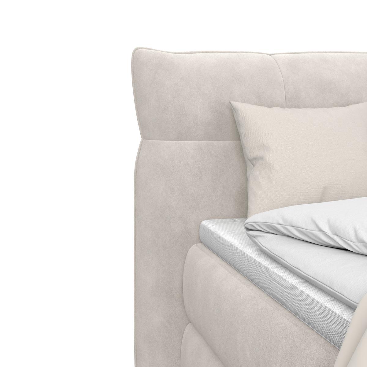 Boxspring Krevet Carmelo - bež/crna, Trend, tekstil/plastika (140/200cm) - Premium Living