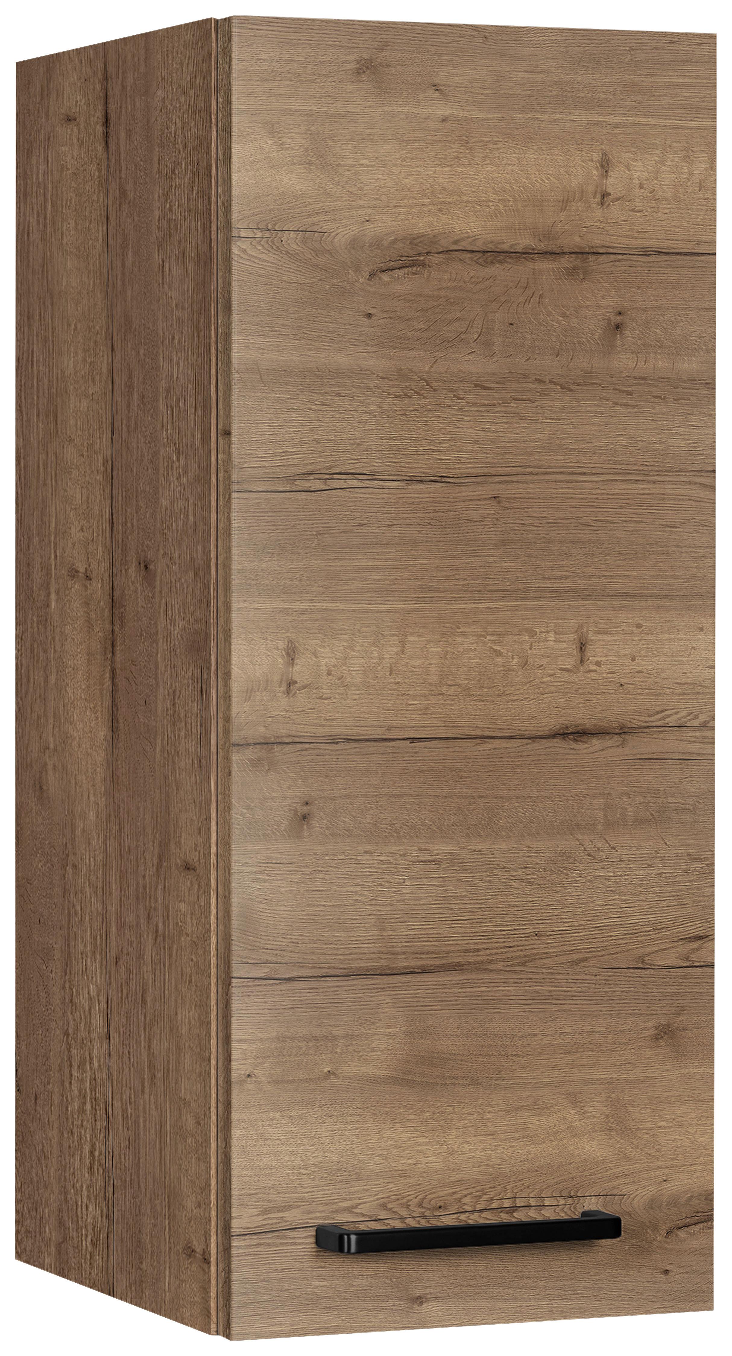 Küchenoberschrank Structura Eiche dunkel - Eiche dunkel/Schwarz, MODERN, Holzwerkstoff/Metall (30/72/35cm) - Nobilia
