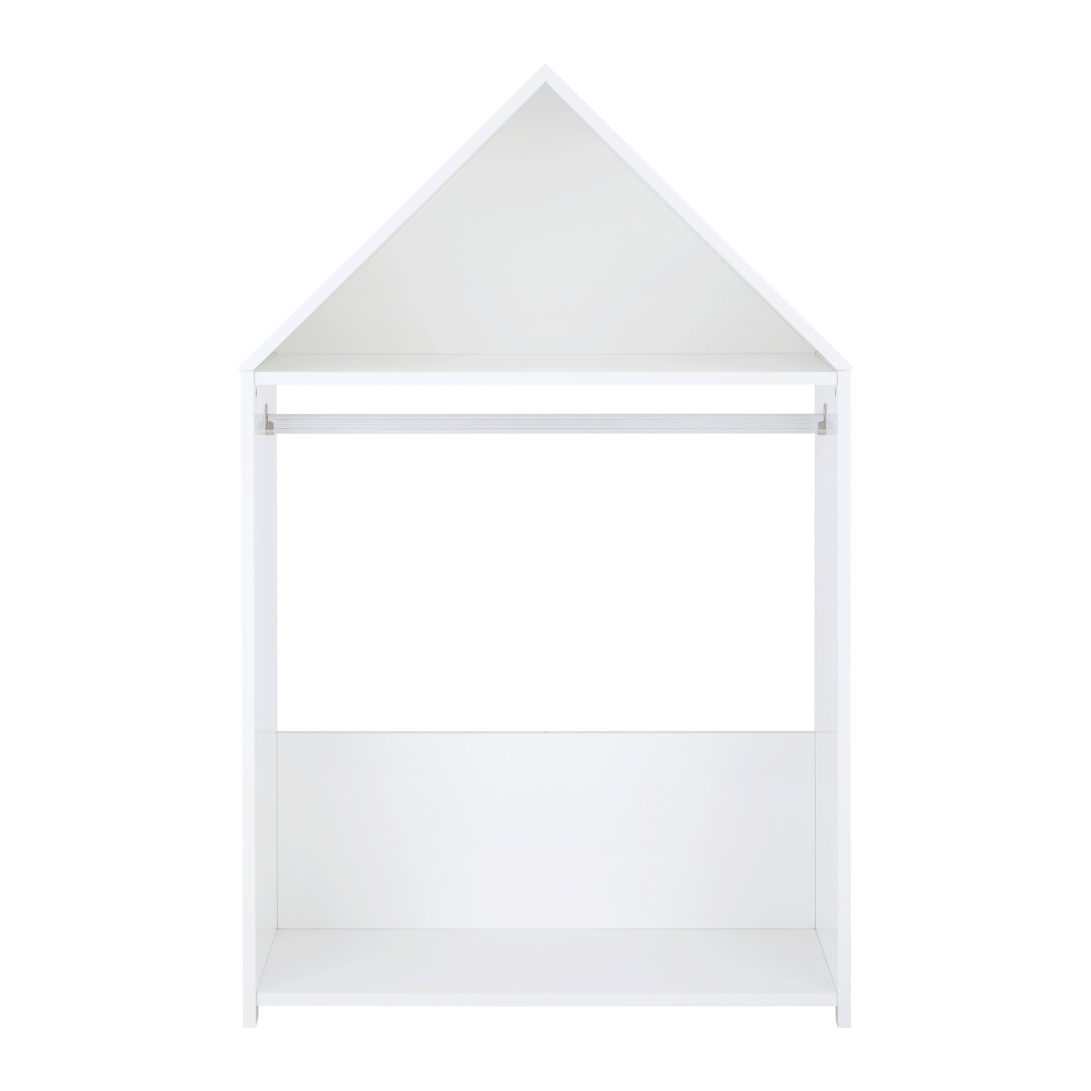 Kinderkleiderschrank weiß, "Lia" - Weiß, MODERN (84/136/36cm) - Bessagi Kids