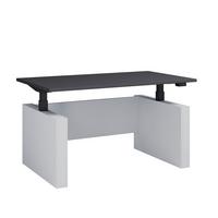 Schreibtisch E-Salia - Weiss/Anthrazit, Konventionell, Holzwerkstoff/Metall (138/80/73-122cm) - MID.YOU