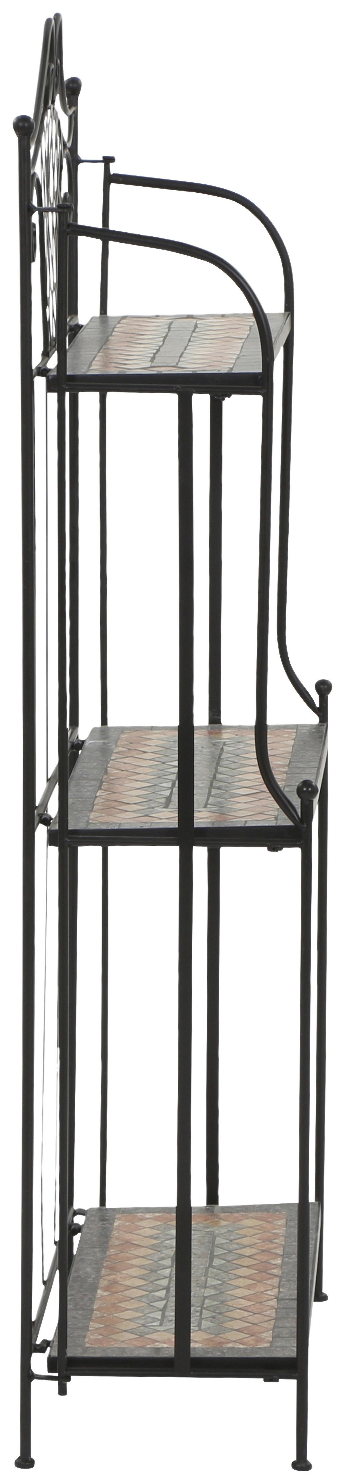 GARTENREGAL 380823 - Multicolor/Schwarz, MODERN, Keramik/Metall (62/142/29cm) - Siena Garden