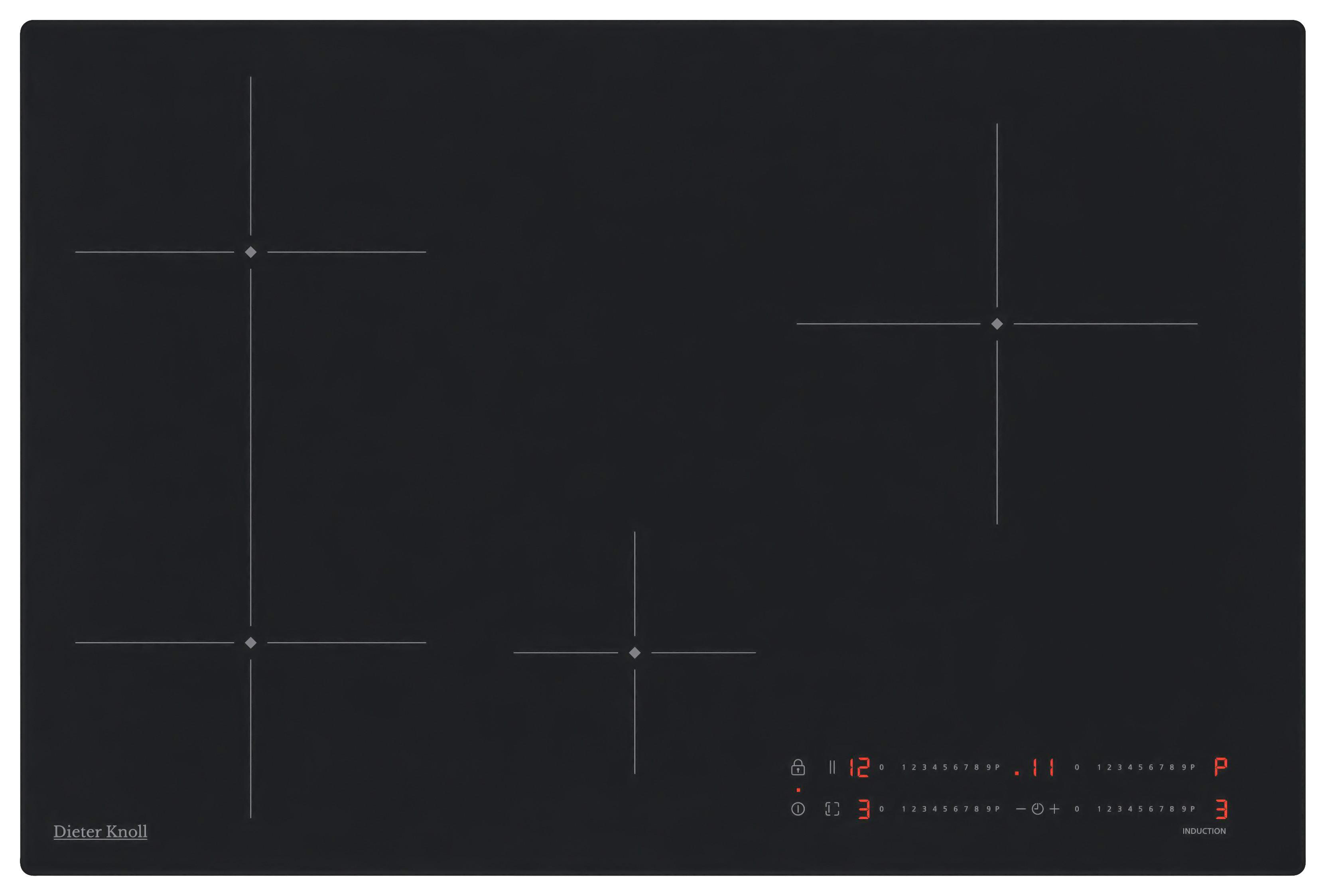 Induktionskochfeld DKEI8470IM Schwarz - Schwarz, Basics, Glas/Metall (77,7/4,9/51cm) - Dieter Knoll