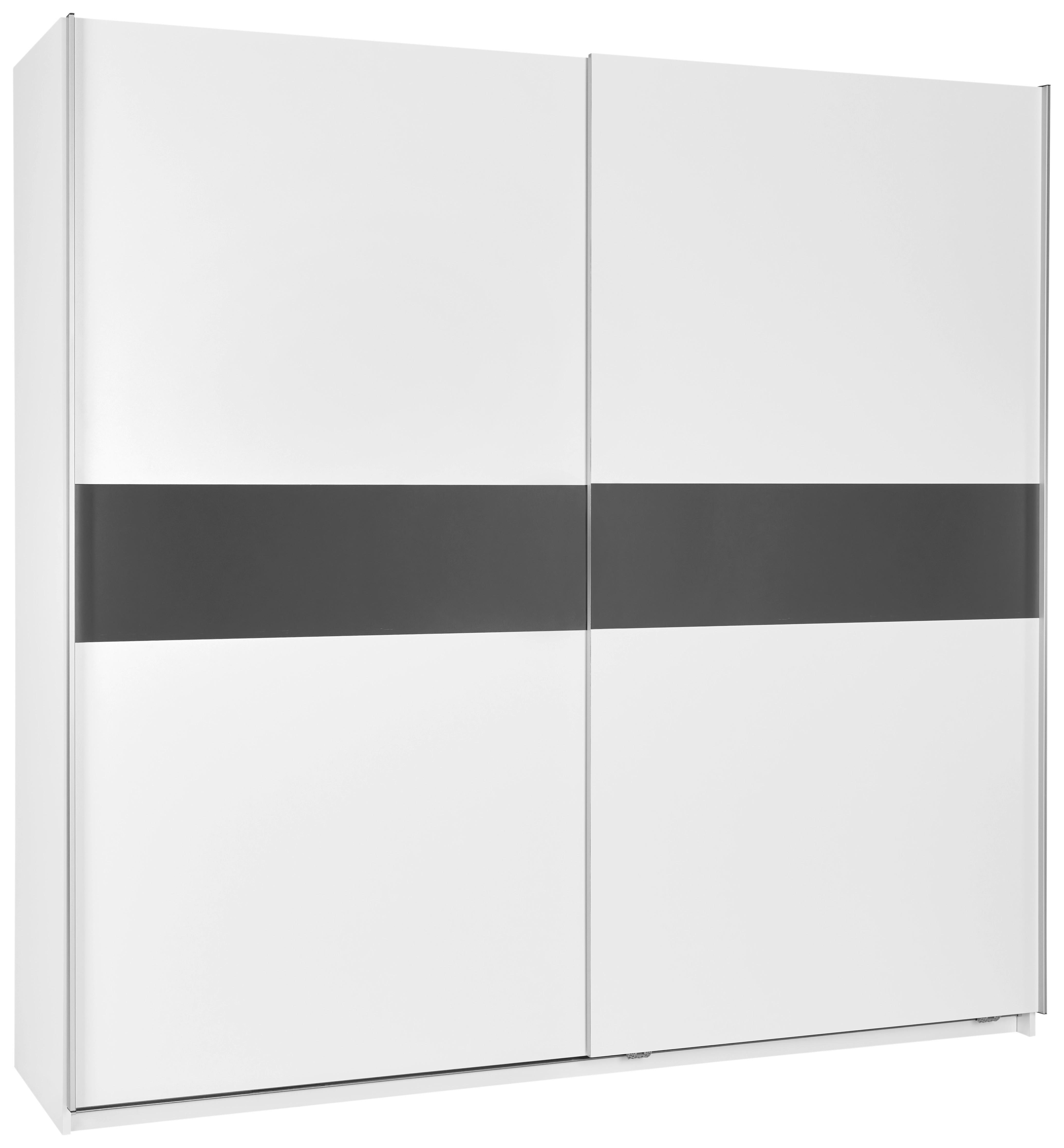 Omara Z Drsnimi Vrati Braga, Bela, - bela/barve aluminija, Konvencionalno, kovina/leseni material (215/209/57cm) - Based