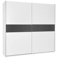 Schwebetürenschrank in Weiß/Graphitfarben - Weiss/Graphitfarben, Konventionell, Holzwerkstoff/Metall (215/209/57cm) - Based