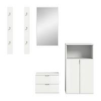 Garderobe Projekt X 5-tlg. Weiß - Weiß Hochglanz/Weiß, Design, Holzwerkstoff (179/193/37cm) - Livetastic