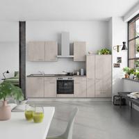 Küchenblock Riva Low m. Geräten Grau - Schieferfarben/Edelstahlfarben, MODERN, Holzwerkstoff/Metall (300cm) - Nobilia
