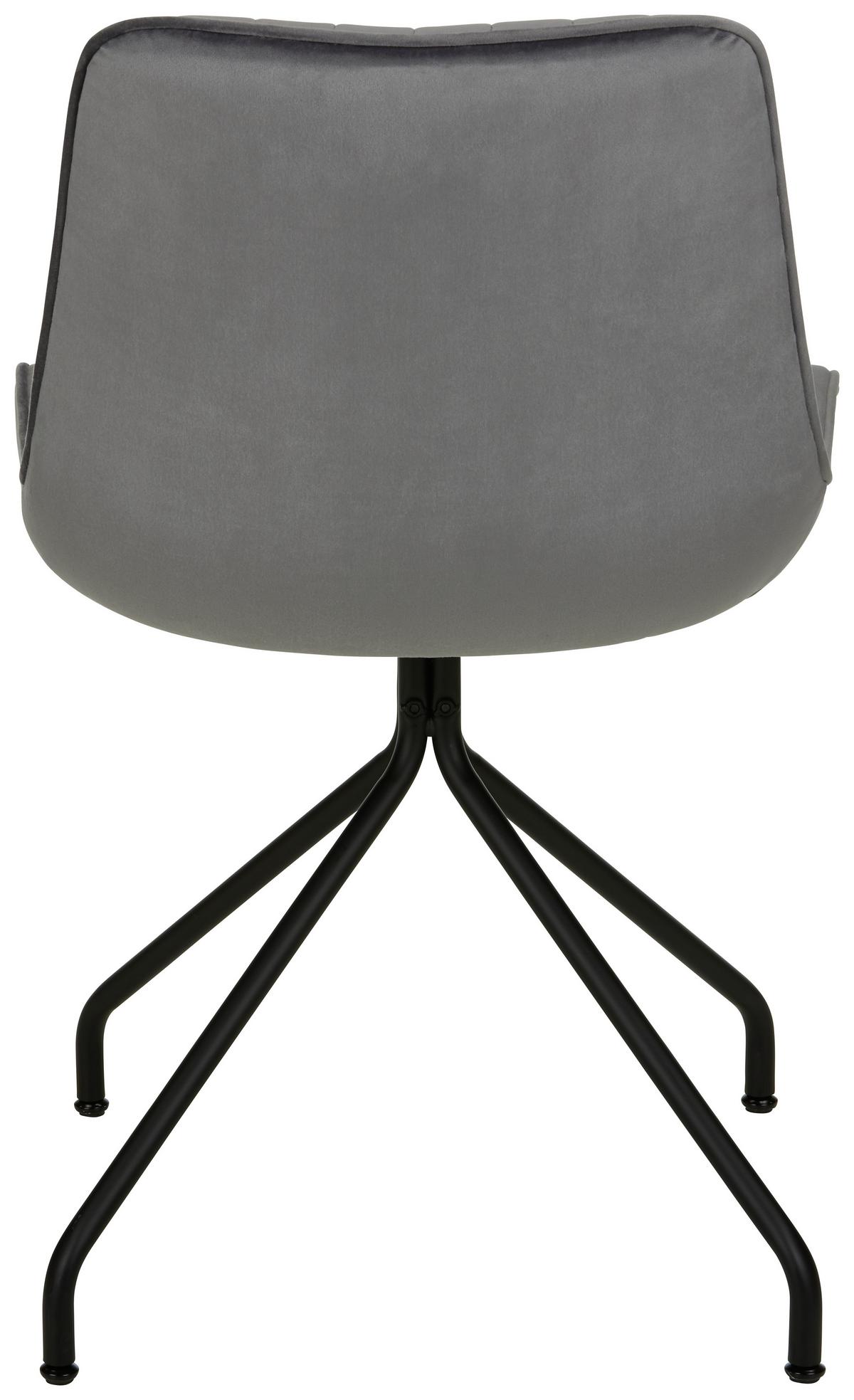 chaise aus Samt in Grau - gris/noir, Modern, métal/textile (50/83,5/51cm) - Mömax