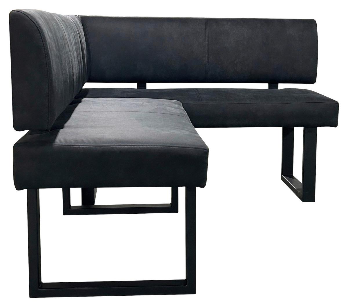 Eckbank Vancouver Anthrazit/Schwarz - Anthrazit/Schwarz, Design, Textil/Metall (181,5/125cm) - MID.YOU