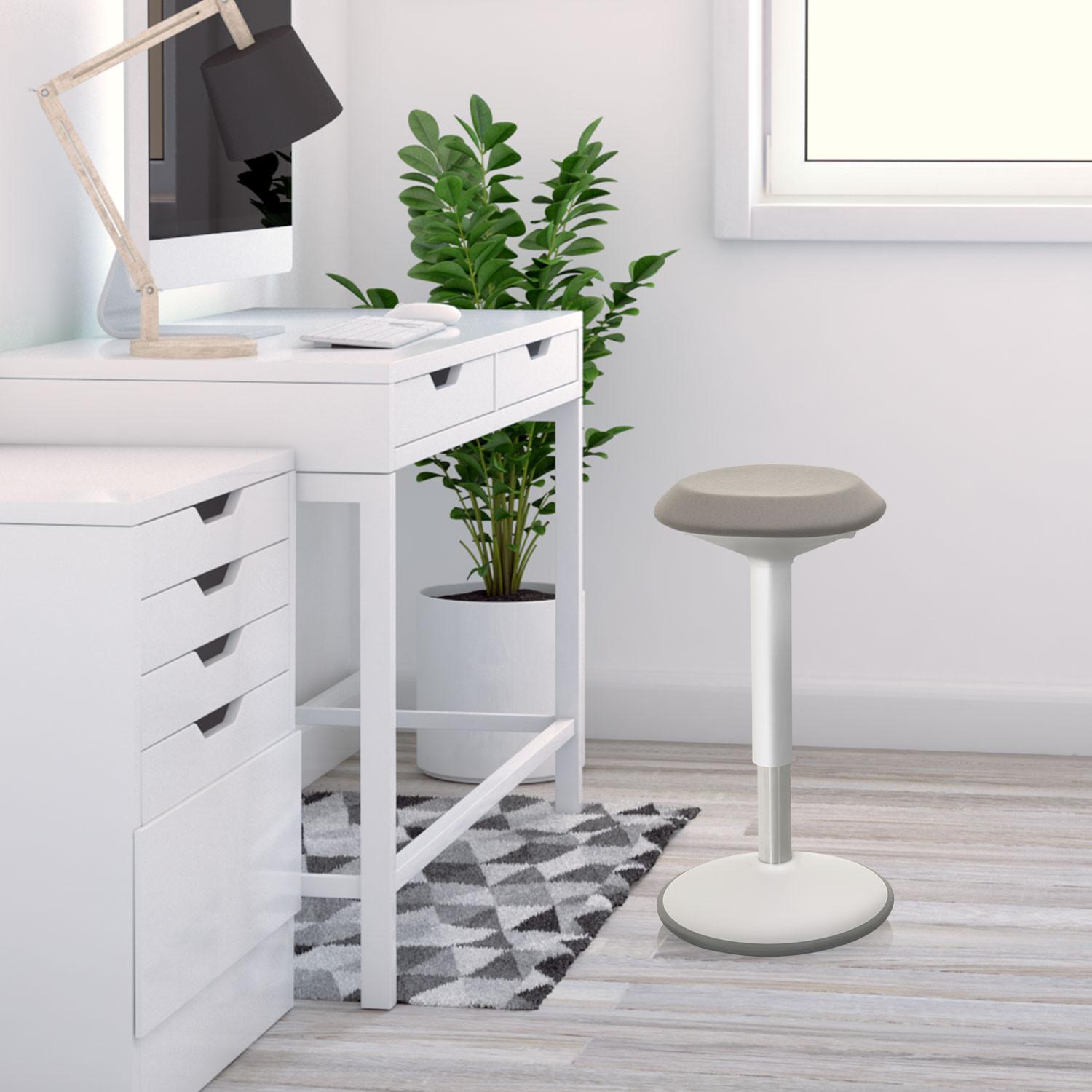 Pisarniški Stolček Balance Sit Iii W, Bela, Siva - siva/bela, Moderno, umetna masa/tekstil (36/56/36cm) - MID.YOU