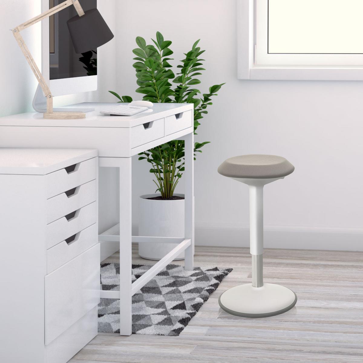 Pisarniški Stolček Balance Sit Iii W, Bela, Siva - siva/bela, Moderno, umetna masa/tekstil (36/56/36cm) - MID.YOU