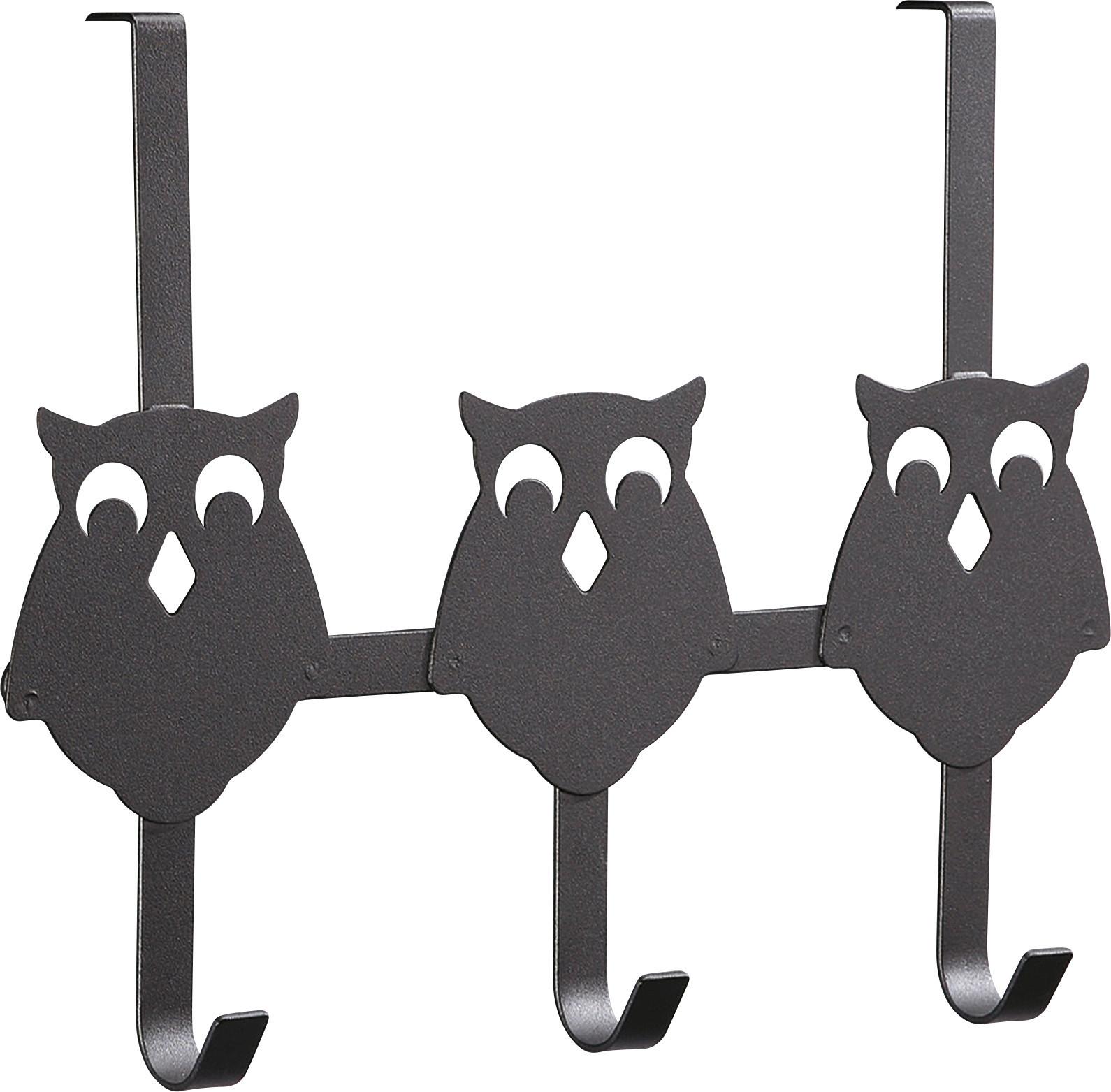 Cuier perete cu cârlige Eule 3 - negru, metal (32/25/8,2cm) - Modern Living