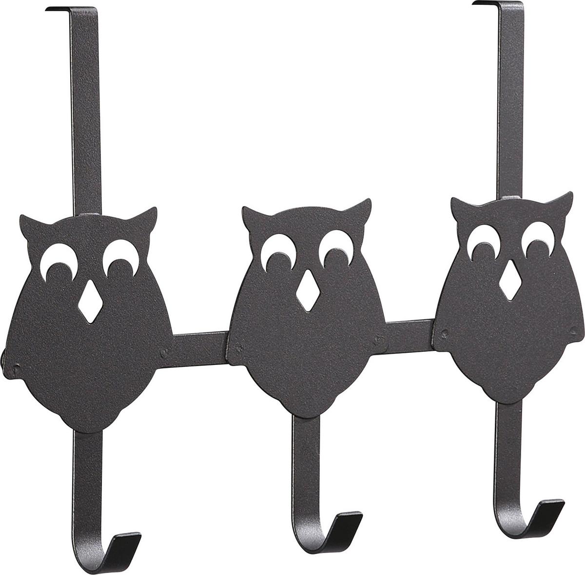 Cuier perete cu cârlige Eule 3 - negru, metal (32/25/8,2cm) - Modern Living