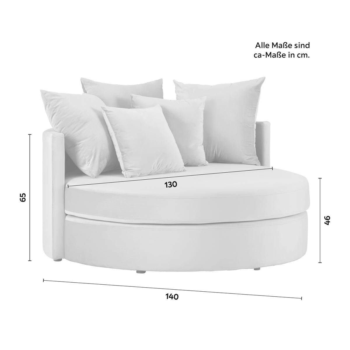 Sofa Elena Rosa Samt - Schwarz/Rosa, MODERN, Holz/Kunststoff (130/65/140cm) - Bessagi Home