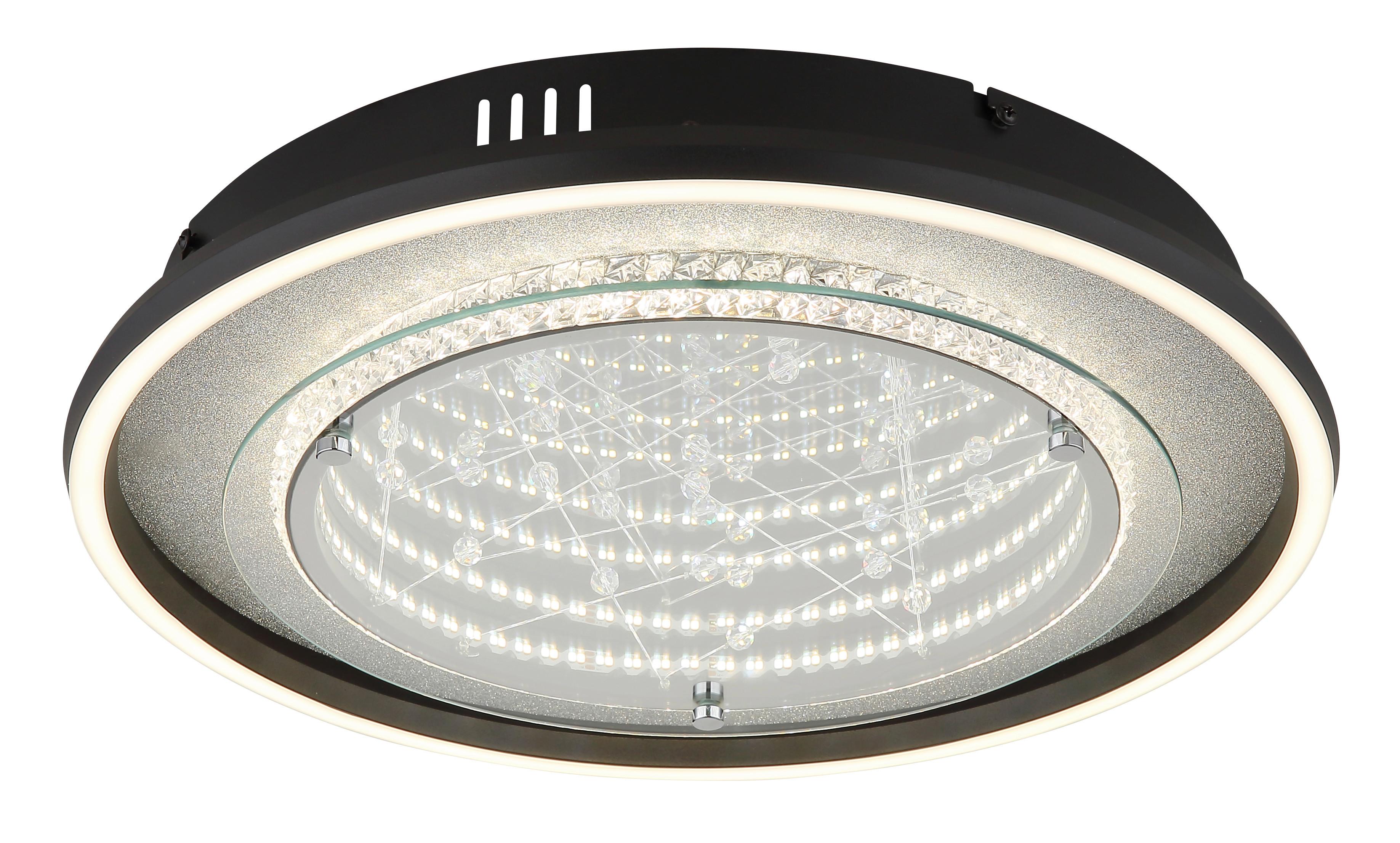 Led Stropna Svjetiljka Mirrora - bijela/srebrne boje, Design, staklo/metal (40/6,8cm) - Globo