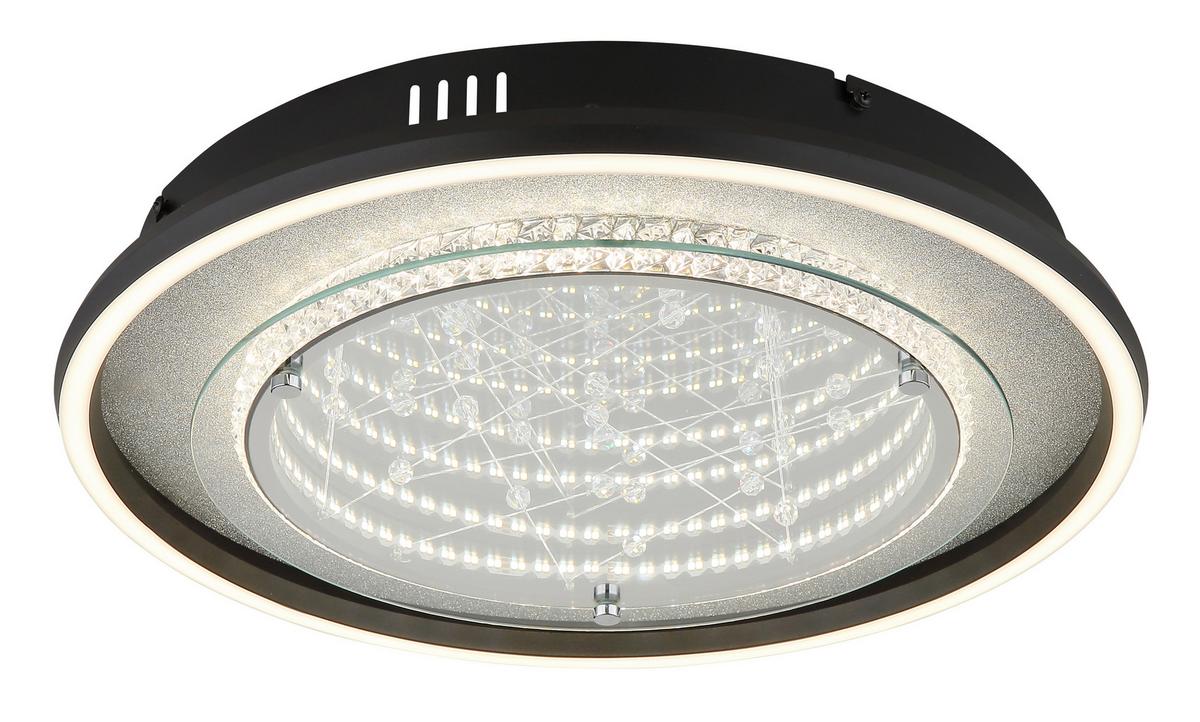 Led Stropna Svjetiljka Mirrora - bijela/srebrne boje, Design, staklo/metal (40/6,8cm) - Globo