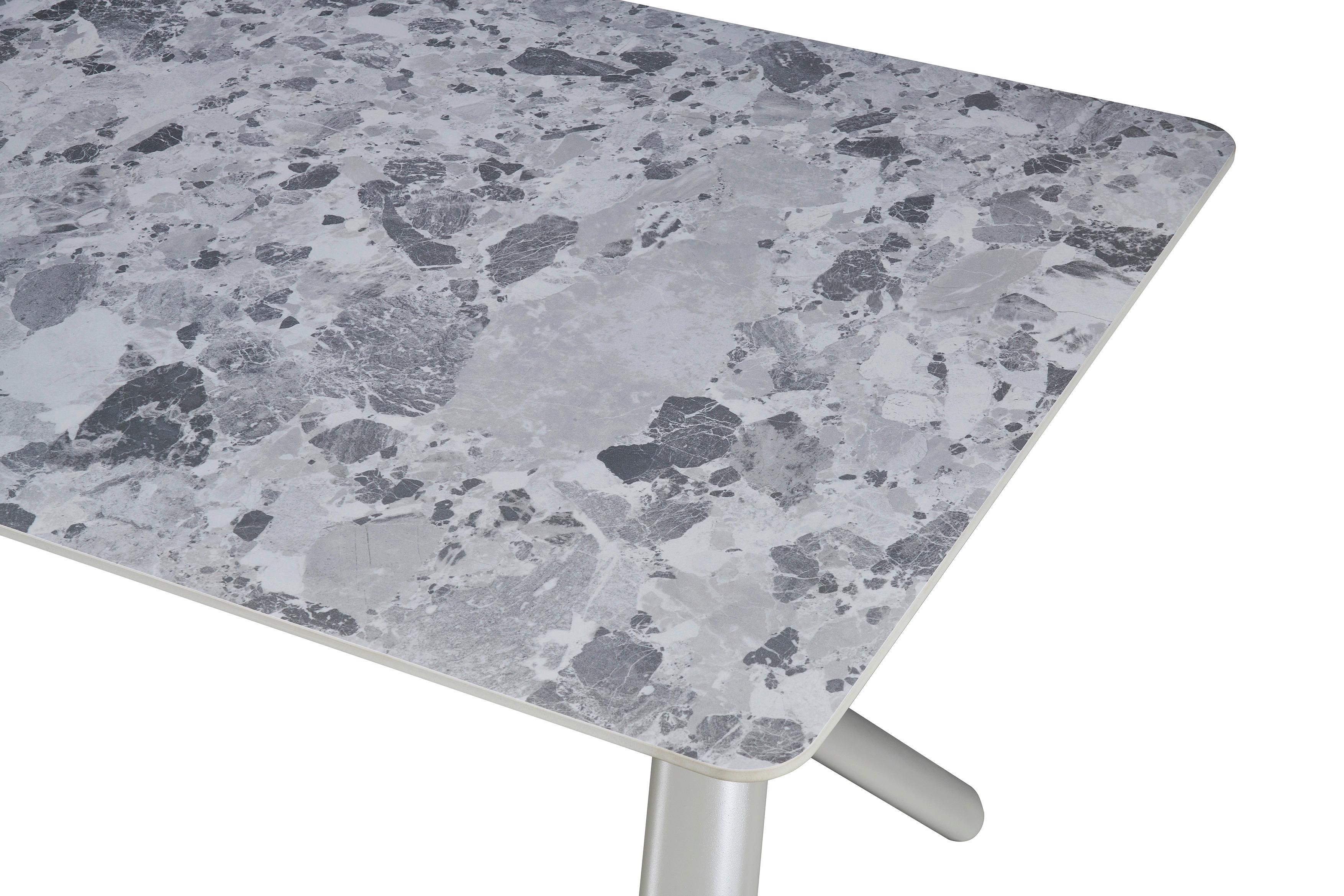 MATBORD ROBIN - beige/grå, Design, metall/sten (180/76/90cm) - Mömax