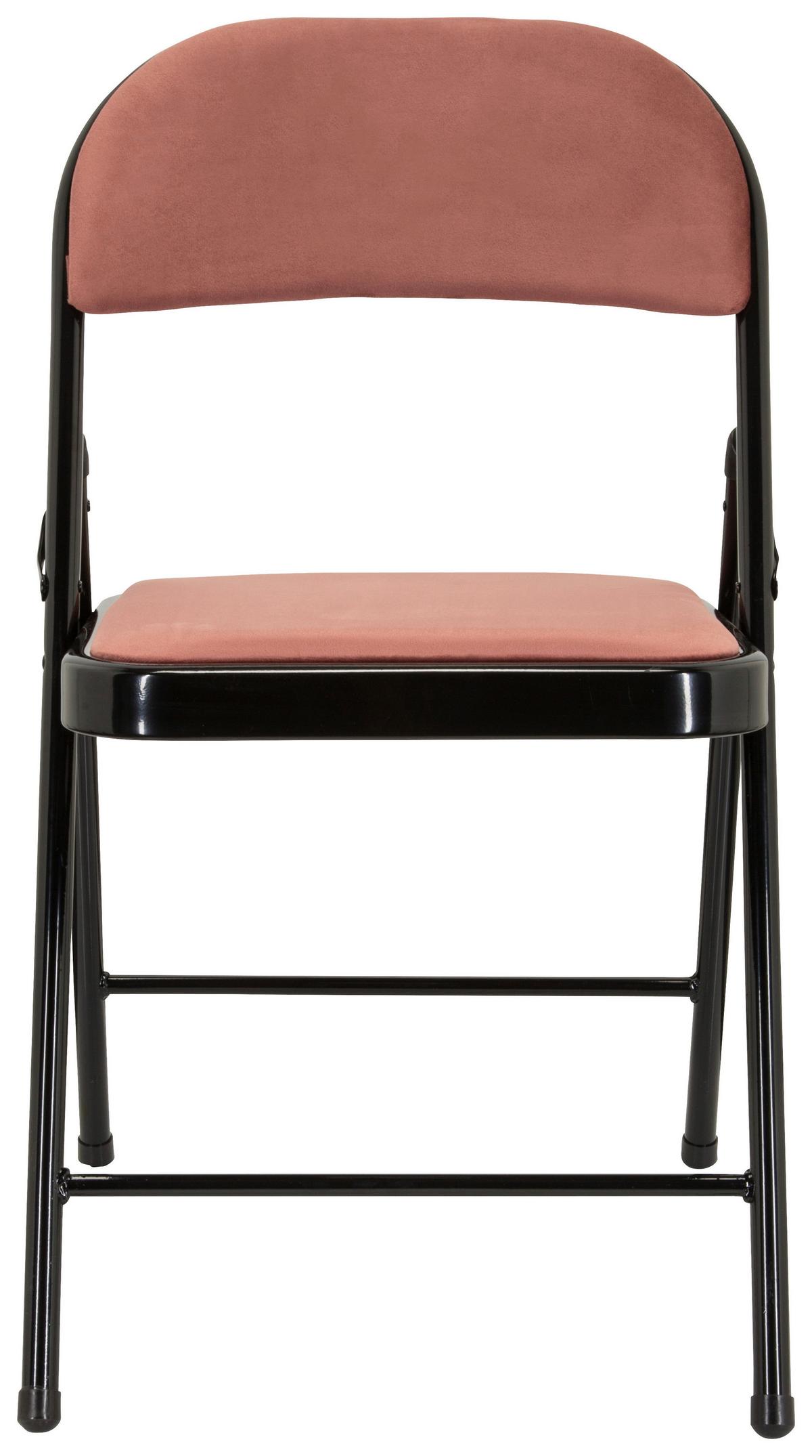 Zložljiv Stol Tudela I, Roza - roza/črna, Basics, kovina/tekstil (44/80/49cm) - MID.YOU