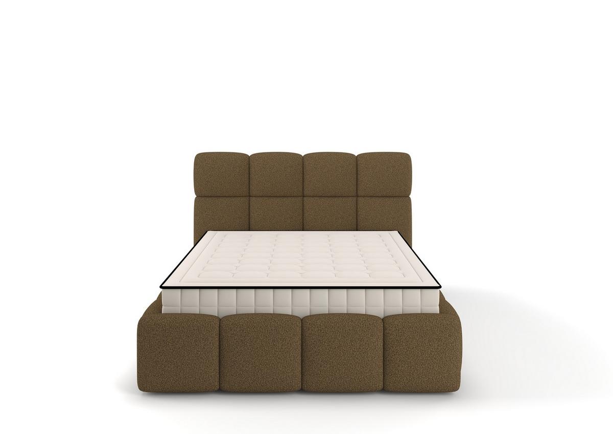 Kárpitozott Ágykeret Fluffy A - világosbarna, Modern, műanyag/faalapú anyag (160/200cm)