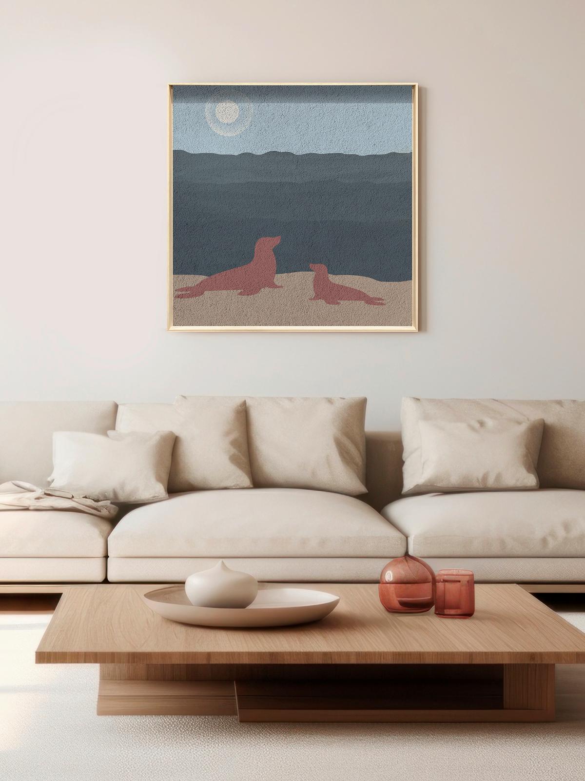 BILD BHM-ORIGINAL-023-74X74 - Hellbraun/Multicolor, Basics, Holz/Metall (74/74/10cm)