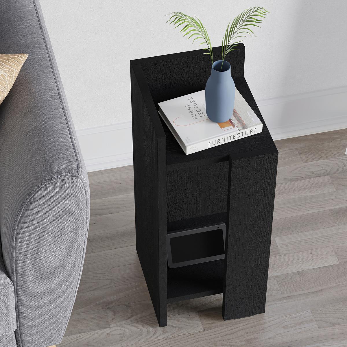 Nachtisch Elos ca. 27x60x25 cm Schwarz - Schwarz, Design, Holzwerkstoff (27/60/25cm) - Livetastic
