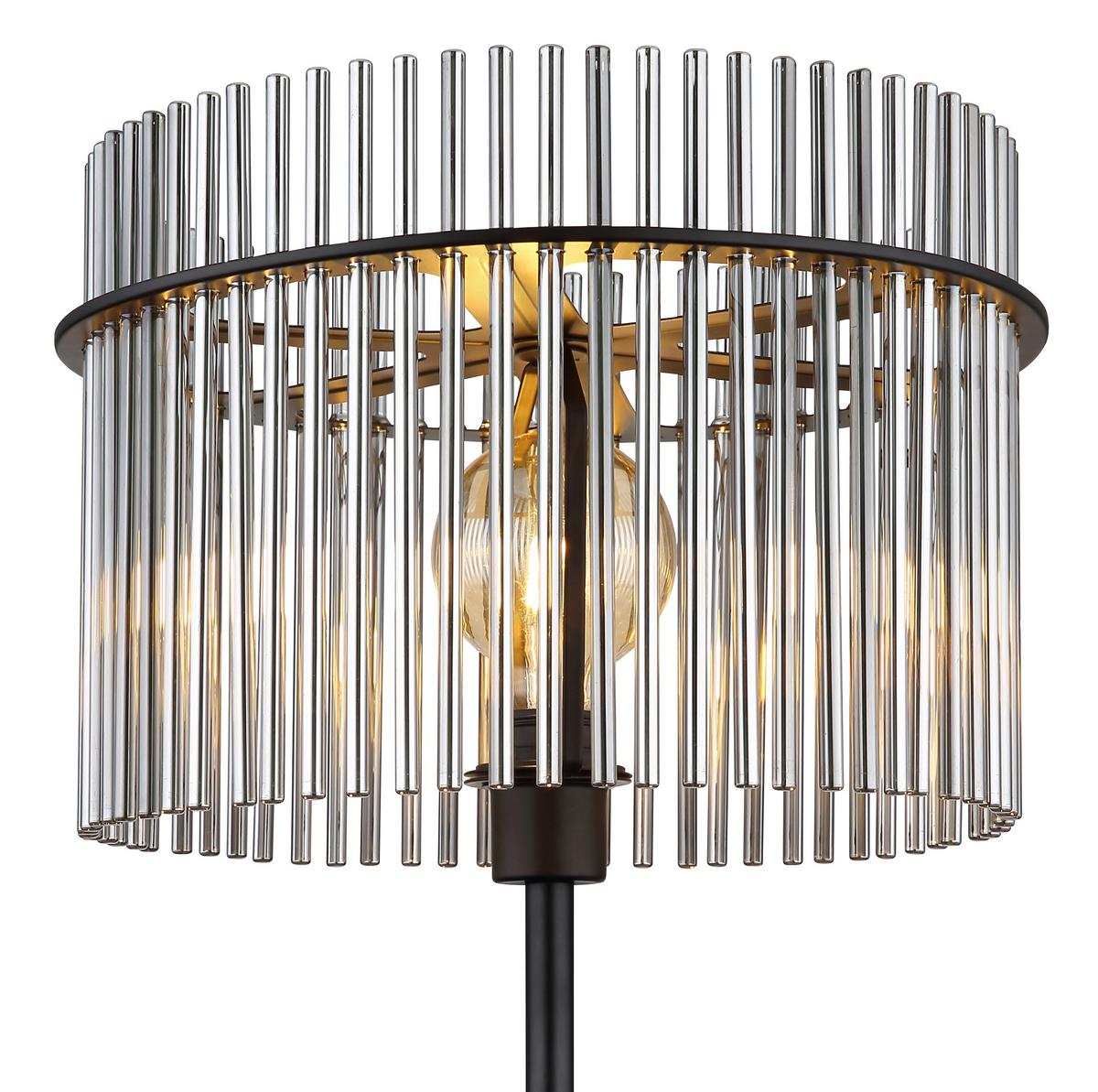STEHLEUCHTE 15698S - Schwarz, Konventionell, Glas/Metall (38/152cm) - Globo