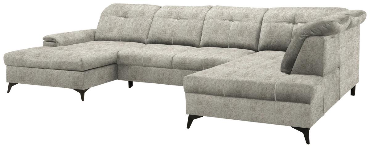 Wohnlandschaft Sierra Taupe - Taupe/Schwarz, Modern, Textil/Metall (181/364/230cm) - Mömax