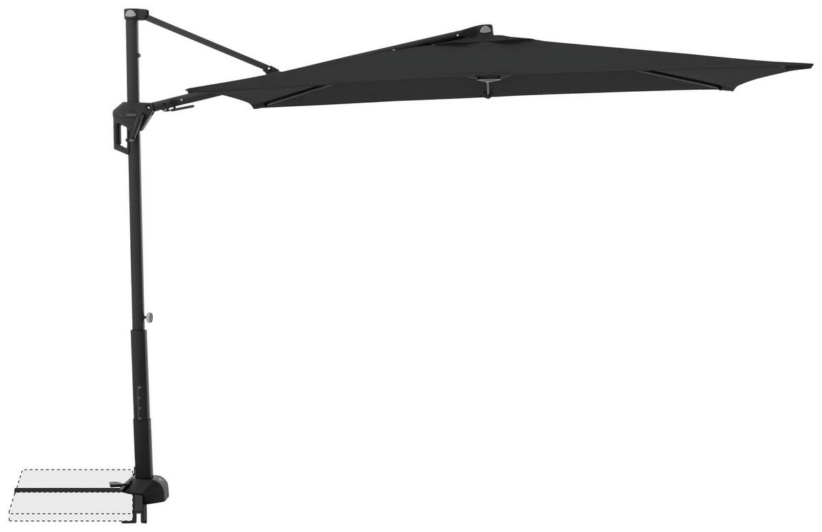 Pendelschirm Active City Schwarz ca. 240x135cm - Anthrazit/Schwarz, Basics, Textil/Metall (240/135cm) - Doppler