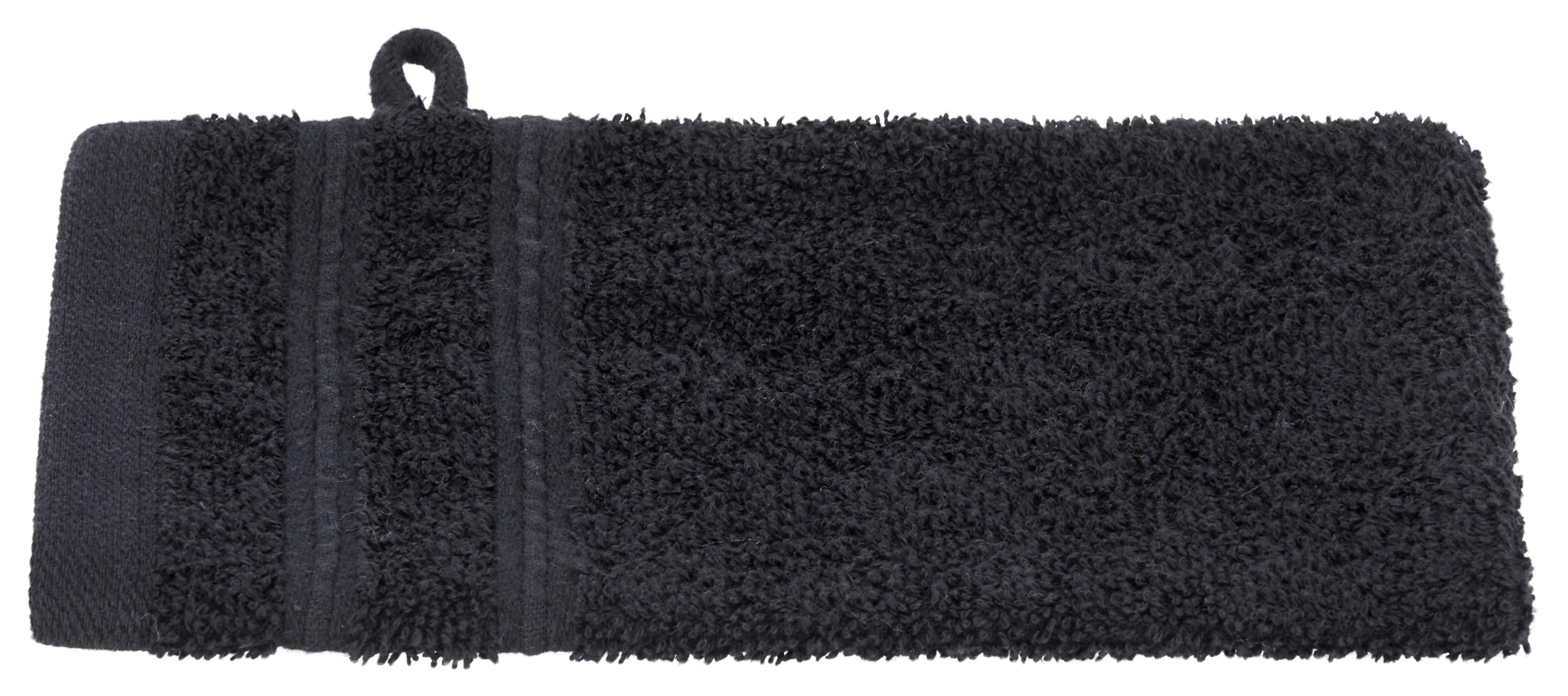 Waschhandschuh Melanie in Schwarz - Schwarz, Textil (16/21cm) - Modern Living