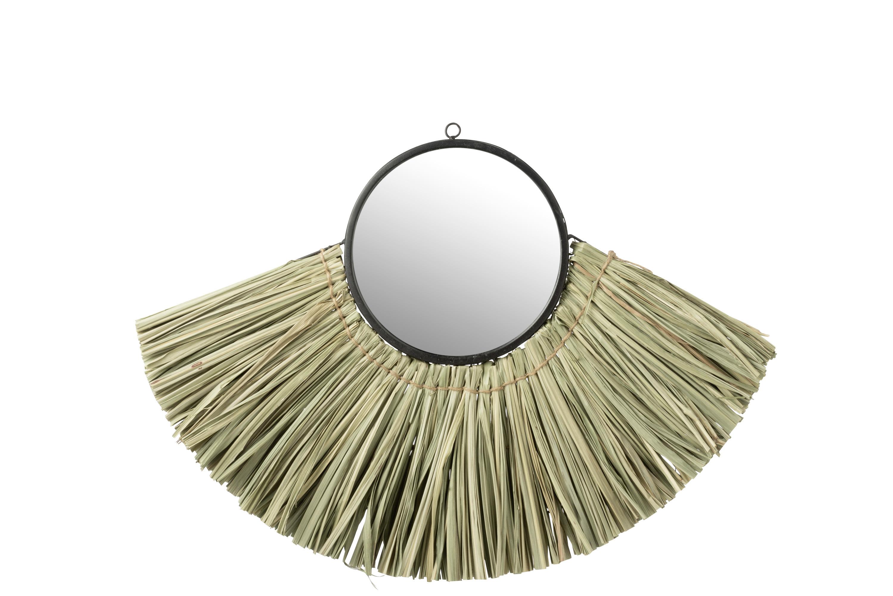 LUSTRO ŚCIENNE 10310 -TREND- - zielony/naturalny, Modern, drewno/szkło (74,5/50/2cm)
