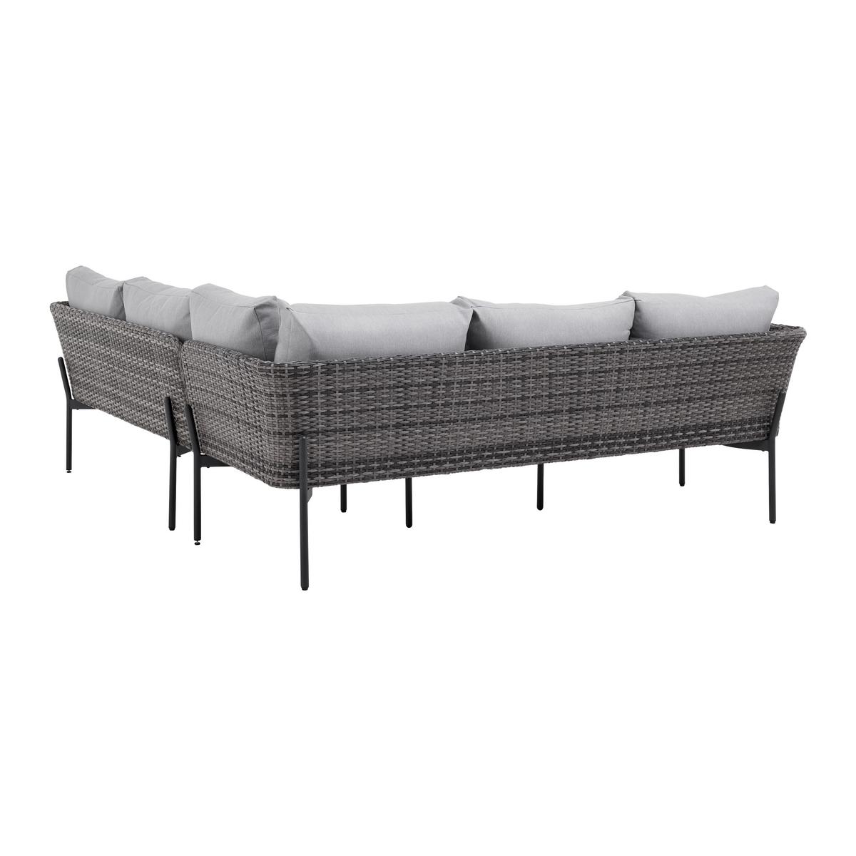 Garnitură grădină Zophia - gri închis/culoare natur, Modern, plastic/sticlă (294/68/77cm) - Bessagi Garden