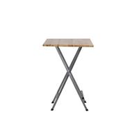 Stehtisch Echtholz/Grau - Naturfarben/Grau, MODERN, Holz/Metall (80/120/118cm) - Gardenson