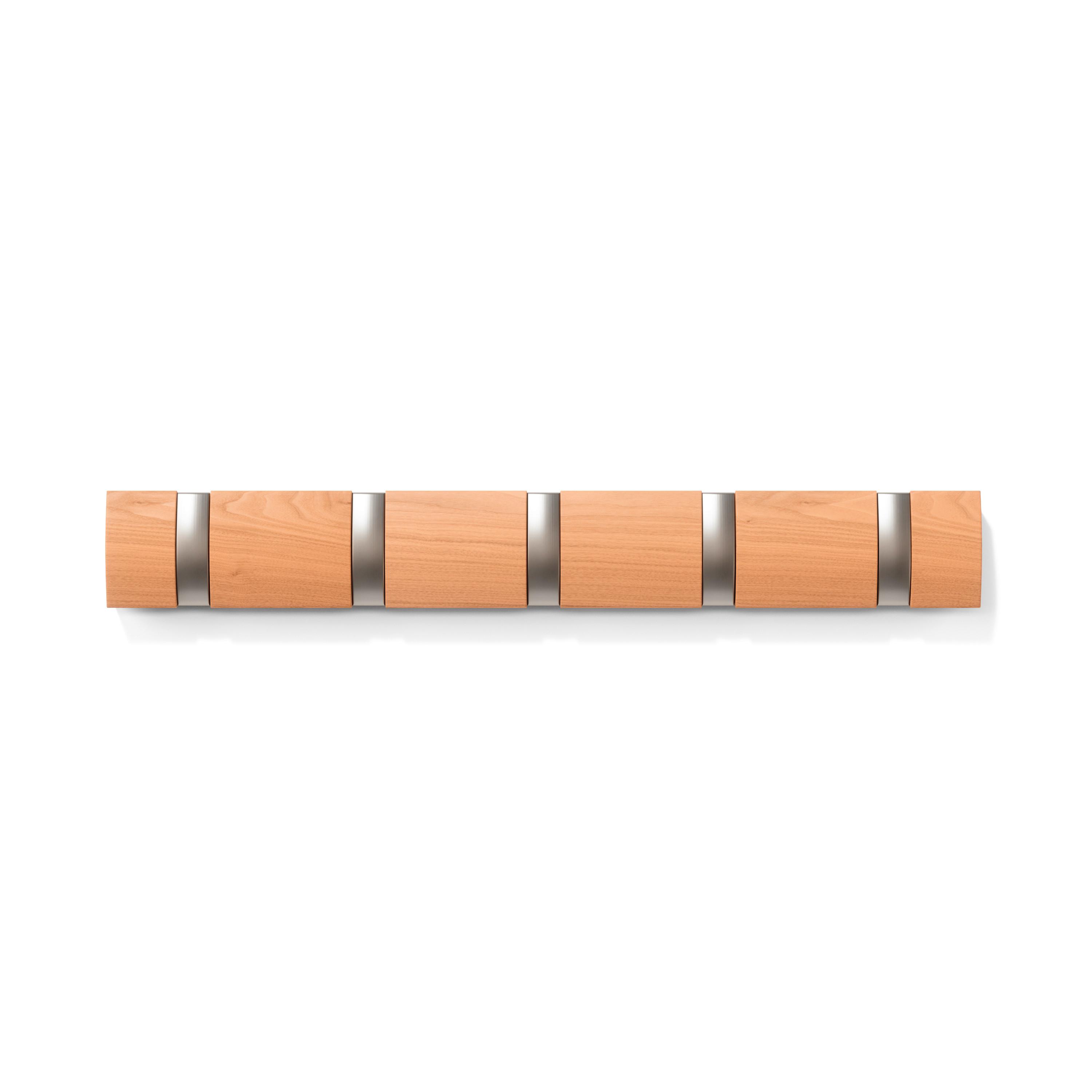 Hakenleiste Flip 5 Naturfarben - Naturfarben, MODERN, Holz/Kunststoff (51/6/3cm) - Mömax