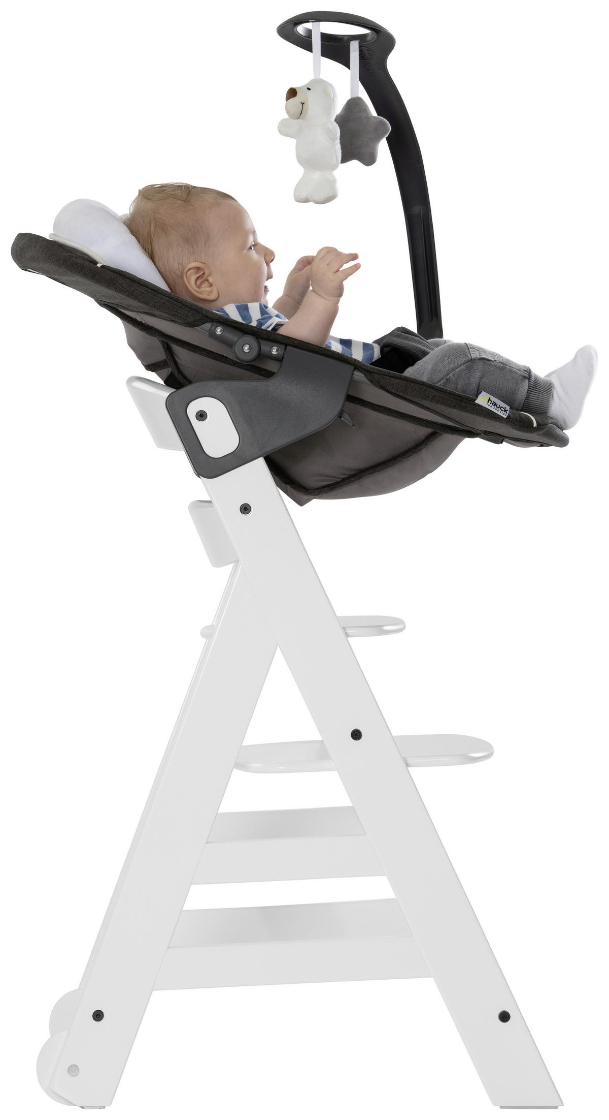 WYSOKIE KRZESŁO 663240 BETA+BOUNCER - biały/szary, Basics, drewno (58/48/83cm) - Hauck