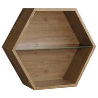 Wandregal Edge Eiche Artisan - Eiche Artisan, MODERN, Glas/Holzwerkstoff (51/44/19cm) - Mömax