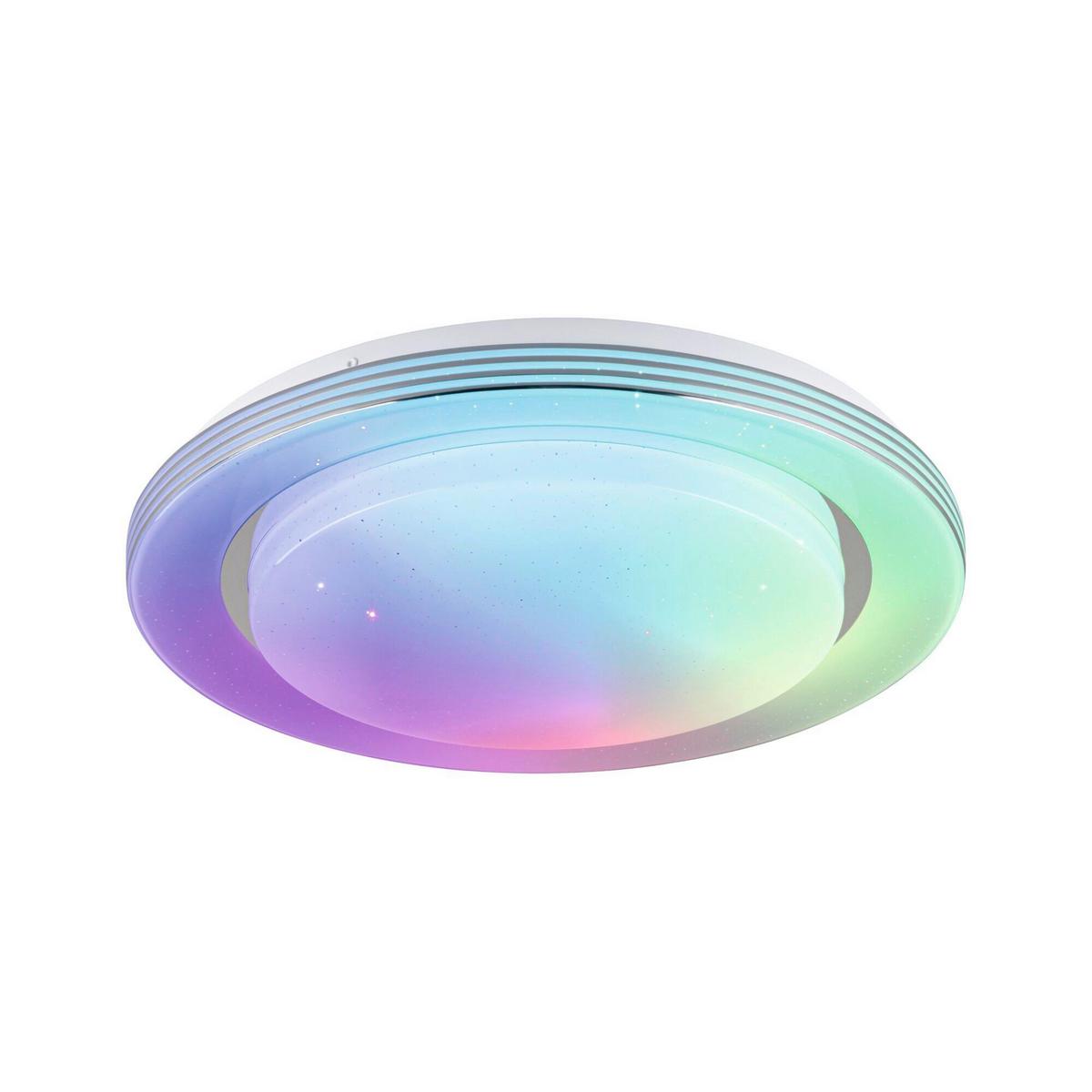 Deckenleuchte Rainbow in Weiß/Chromfarben max. 22 W - Chromfarben/Weiß, Basics, Kunststoff/Metall (38/7,5cm) - Paulmann