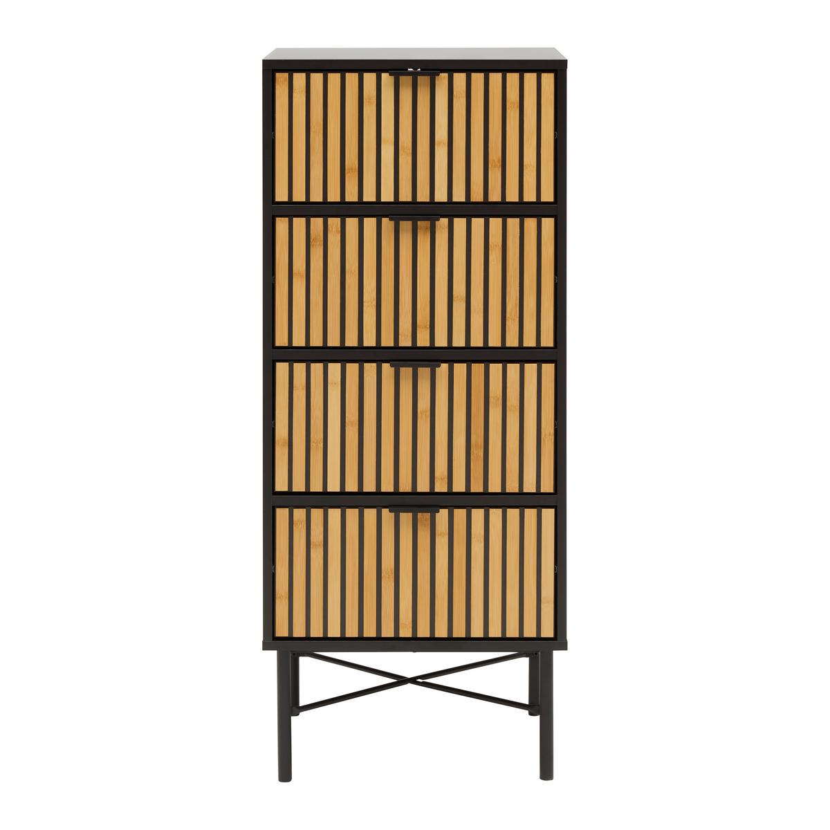 Komód Madrid - natúr színű/fekete, Modern, faalapú anyag/fém (48/114/40cm) - Mömax