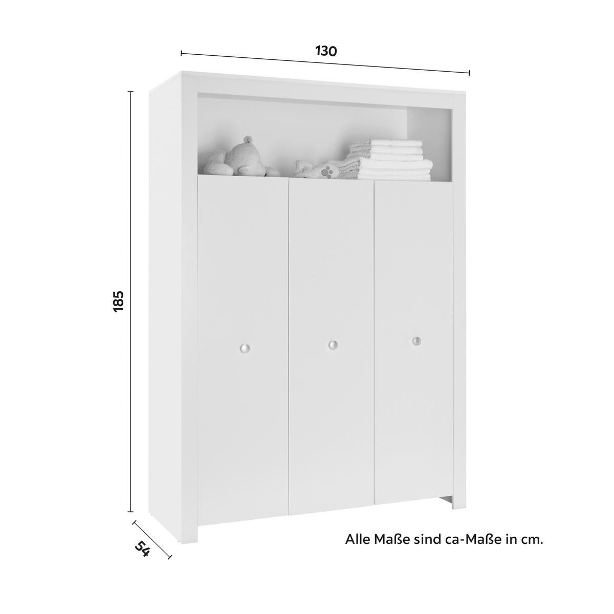 Babyzimmer Olivia Weiß - Weiß, KONVENTIONELL (334/186/266cm) - Bessagi Kids