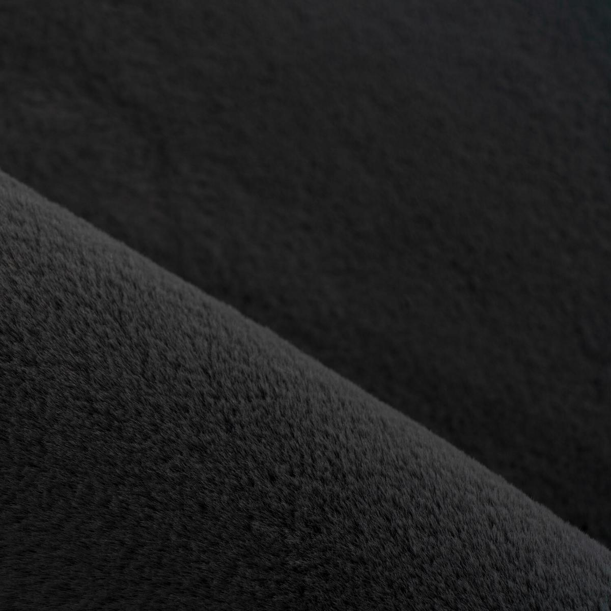 Hochflorteppich Pouffy Schwarz ca. 80x150cm - Schwarz, Basics, Textil (80/150cm)