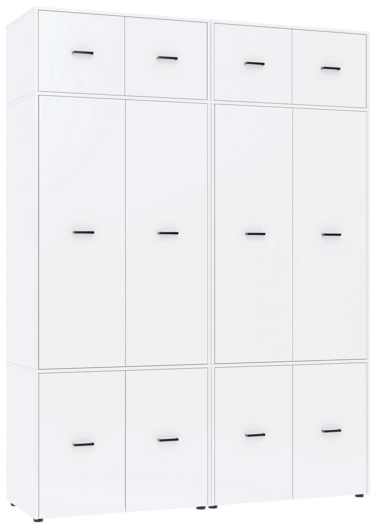 Kleiderschrank Kivo Weiß - Schwarz/Weiß, Basics, Holzwerkstoff/Kunststoff (180/239,40/52,1cm) - Based