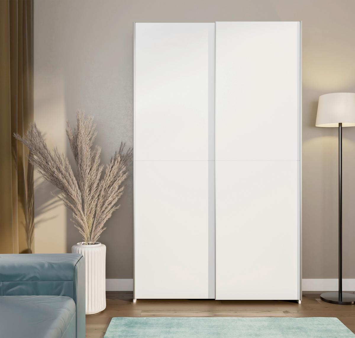 Ormar S Kliznim Vratima Home Nook - bijela/srebrne boje, Basics, drvni materijal/metal (120,1/210/39,1cm) - Modern Living