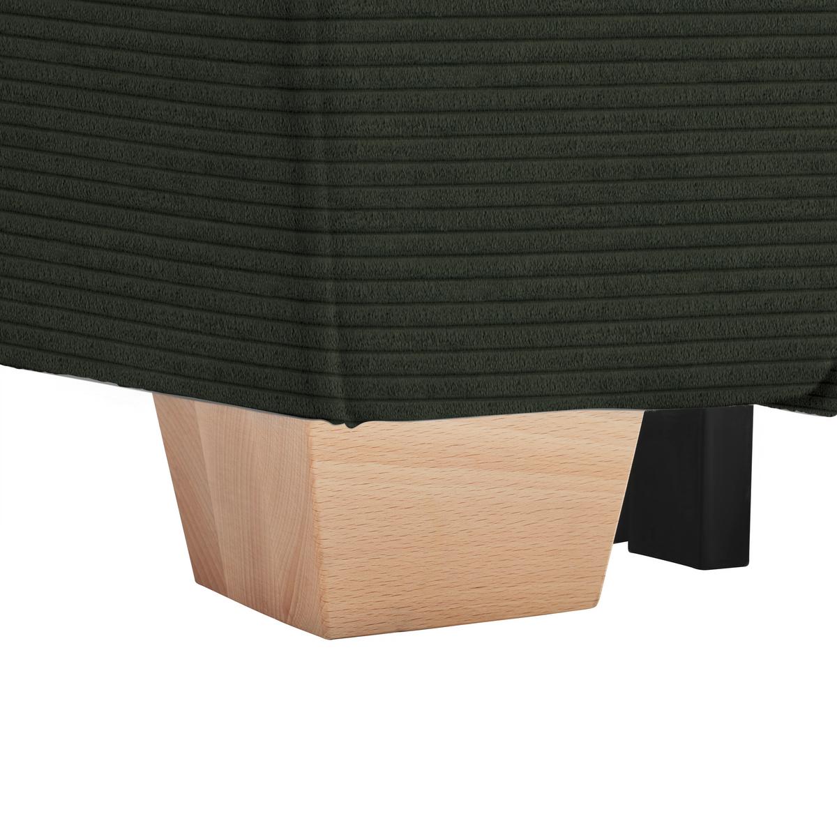 Wohnlandschaft Angelo Dunkelgrün - Dunkelgrün, MODERN, Holz/Holzwerkstoff (255/92/185cm) - Mömax