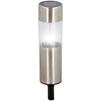 Solarleuchte Nim in Schwarz/Edelstahlfarben - Schwarz, Basics, Kunststoff/Metall (4,5/20cm) - Modern Living