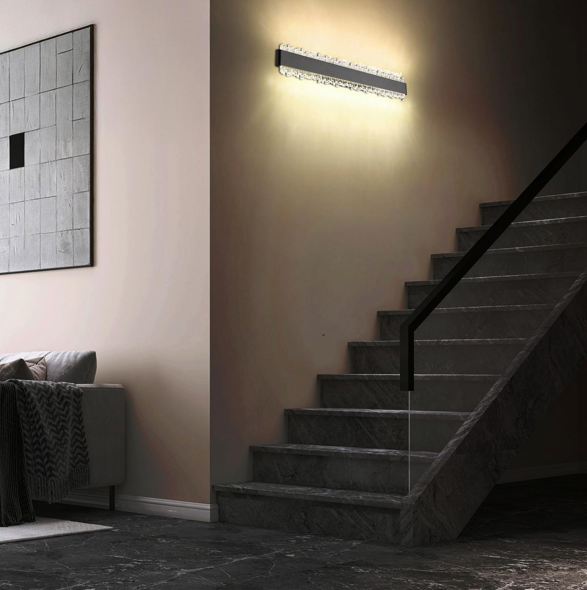 Led Zidna Svjetiljka Stalagmita - siva/prozirno, Design, metal/plastika (48/8/4cm) - Globo