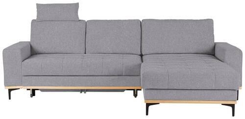 Wohnlandschaft Casper in Grau - Schwarz/Grau, KONVENTIONELL, Textil/Metall (272/87/171cm) - Zandiara
