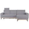 Ecksofa in Grau Metallfuss Schwarz - Hellgrau/Schwarz, Konventionell, Textil/Metall (272/87/171cm) - Zandiara