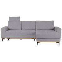 Wohnlandschaft Casper in Grau - Schwarz/Grau, KONVENTIONELL, Textil/Metall (272/87/171cm) - Zandiara