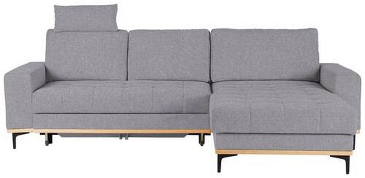 Wohnlandschaft Casper in Grau - Schwarz/Grau, KONVENTIONELL, Textil/Metall (272/87/171cm) - Zandiara
