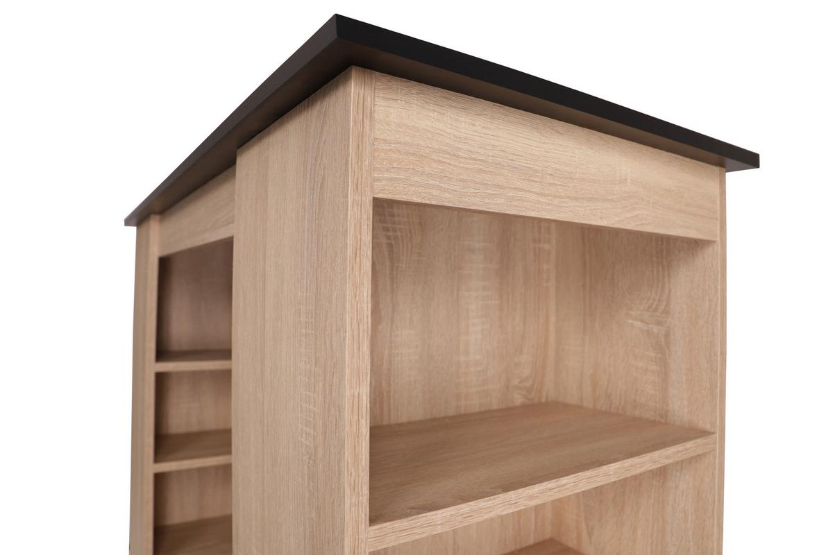 Barska Miza Merle, Barva Hrasta, Črna, 103x50cm - črna/barve hrasta, Design, leseni material (103/50/115cm) - Respekta