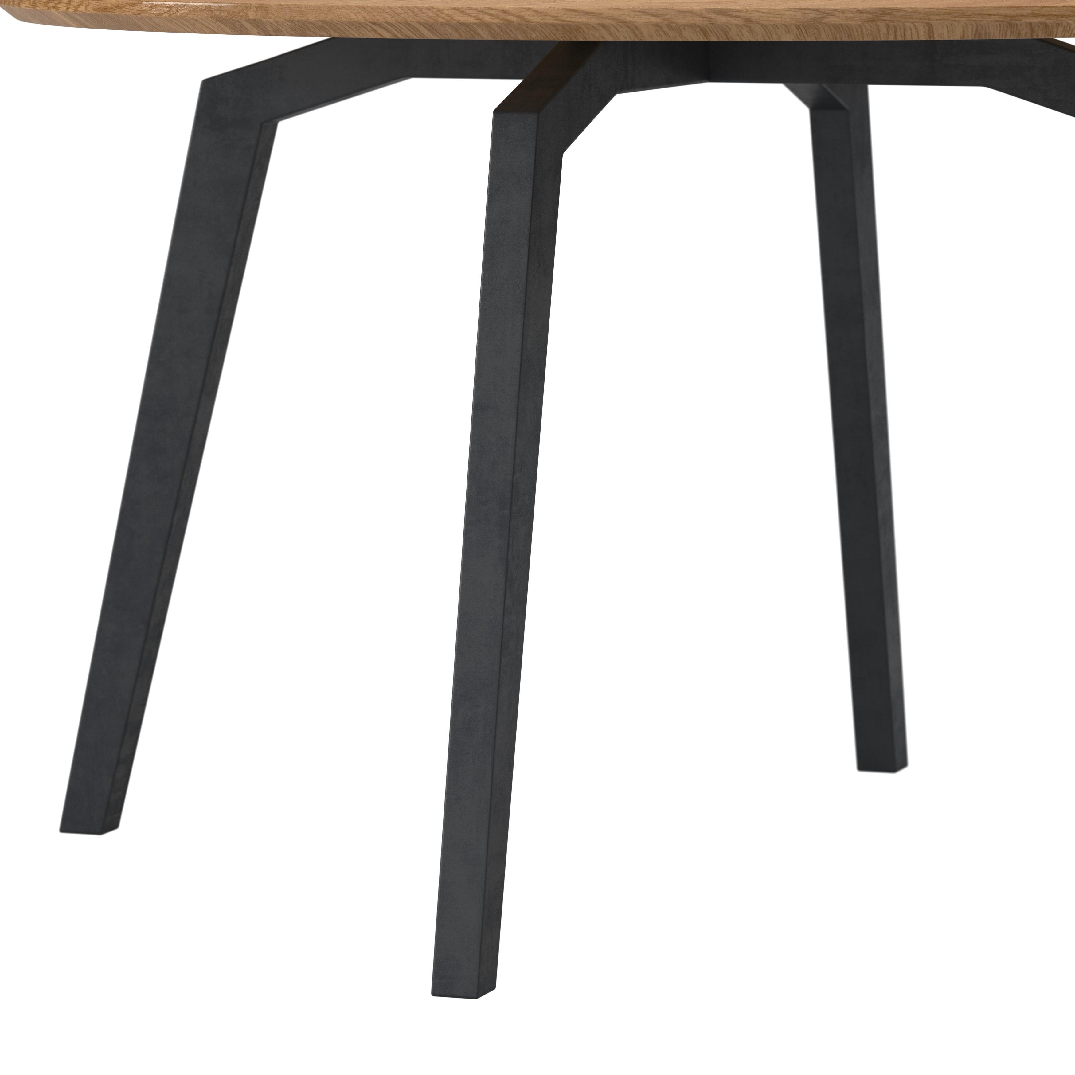 MATBORD ELIAN - svart/ekfärgad, Modern, metall/trämaterial (120/120/76cm) - Bessagi Home